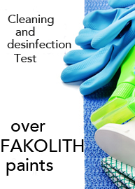 Resistance Test to cleaning and disinfection Fakolith paints,