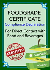 Food Grade Contact Declaration of compliance for FK-45 Foodgrade Hygienic,